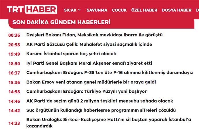 TRT Haber İnternet'in partilere verdiği süre hayret ettirdi!