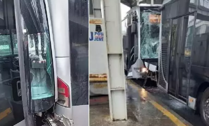 İstanbul'da iki metrobüs çarpıştı! Bölgeye ekipler sevk edildi