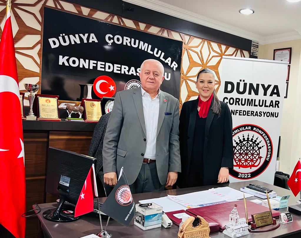Sevda Özbek'ten Dünya Çorumlular Konfederasyonu'na ziyaret