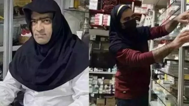 Erkekler başörtüsü takarak kadınlara destek oldu!