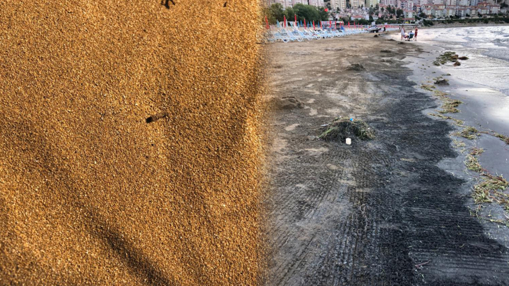 Eğirdir Gölü'nün ünlü Altınkum Plajı kararmaya başladı