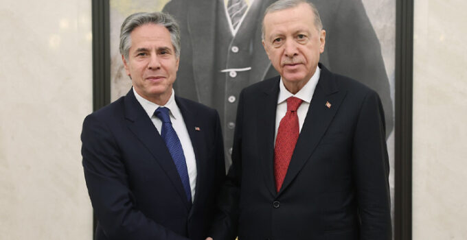 Cumhurbaşkanı Erdoğan, ABD Dışişleri Bakanı Blinken’ı kabul etti