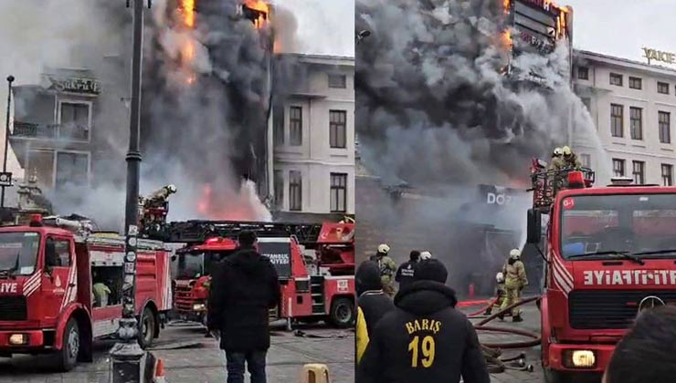 Mısır Çarşısı’nın yanındaki restoranda yangın! Alevler her yeri sardı