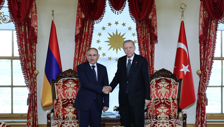 Cumhurbaşkanı Erdoğan, Ermenistan Başbakanı Paşinyan’ı makamında kabul etti