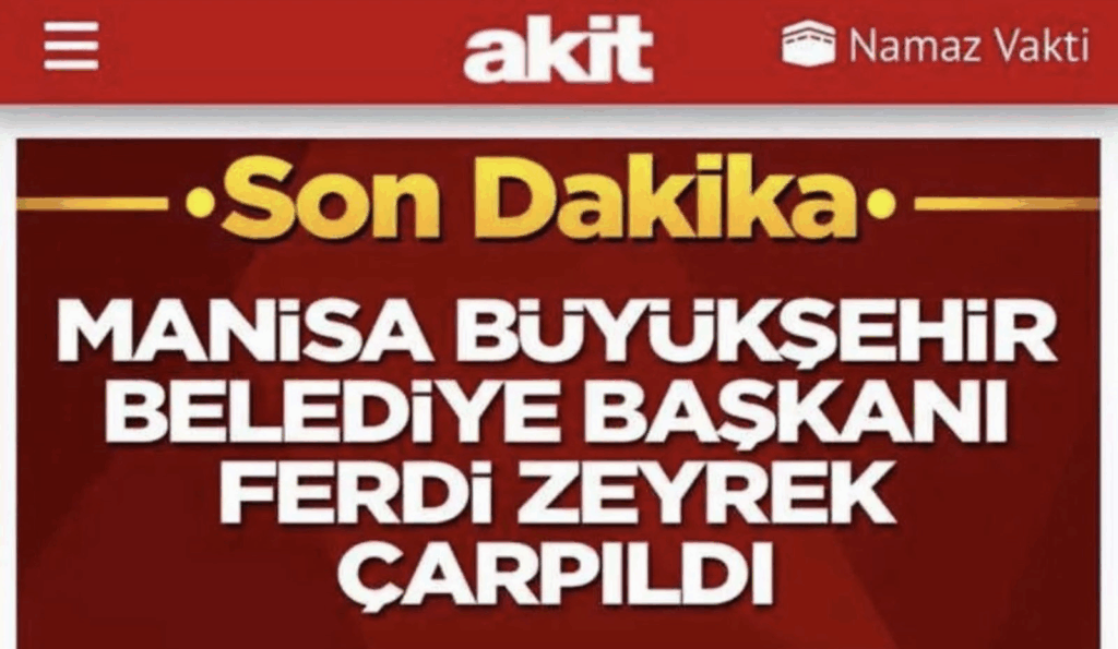AKİT gazetesinin manşeti